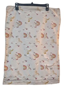 Pillowfort Unicorn Rainbow Twin Sheet Set 100% Cotton EUC Complete Set Fairytale